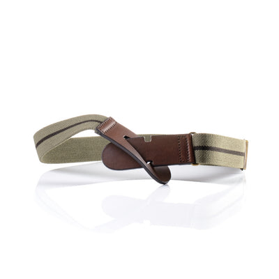Riga belt - Olive Green with Chocolate Brown Stripe