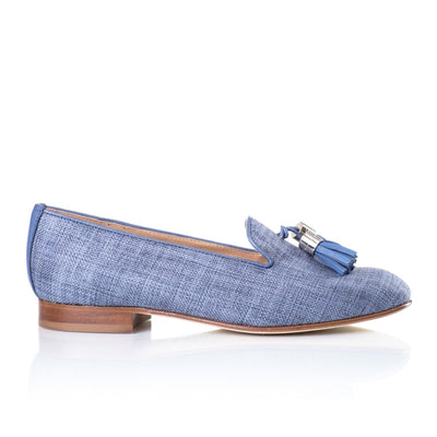 Denim Blue Smoking Slippers