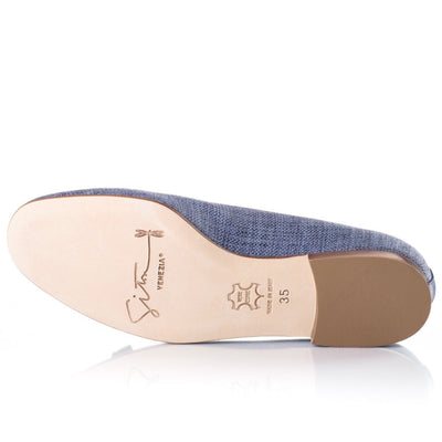 Denim Blue Smoking Slippers