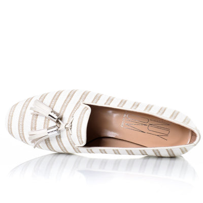 Tan Stripe Smoking Slippers