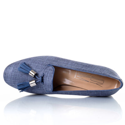 Denim Blue Smoking Slippers