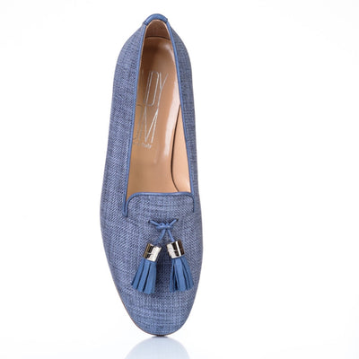 Denim Blue Smoking Slippers