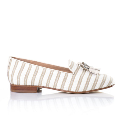Tan Stripe Smoking Slippers