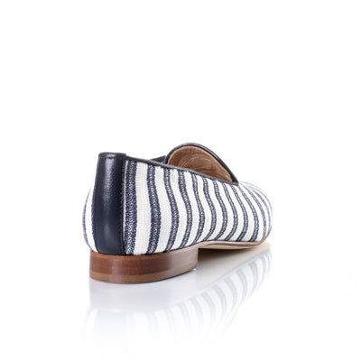 Navy Stripe Smoking Slippers