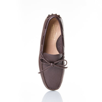 Brown Pebble-Grain Leather