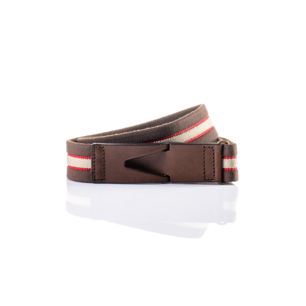 Riga belt - Chocolate brown, Cream & Red