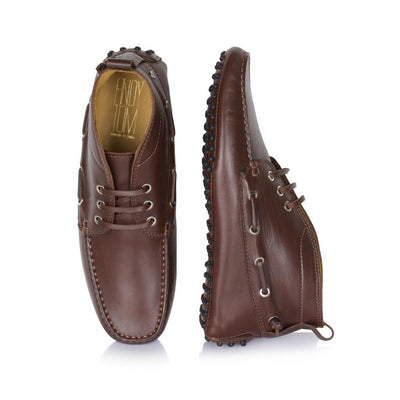 Walnut Brown Leather Driving Boots