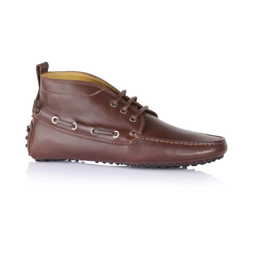 Walnut Brown Leather Driving Boots L'bardi Walnut Brown Leather Driving Boots L'bardi