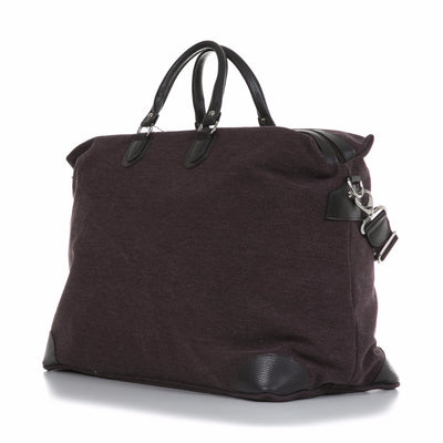 Bordeaux Washed Canvas and Pebble Leather Weekender