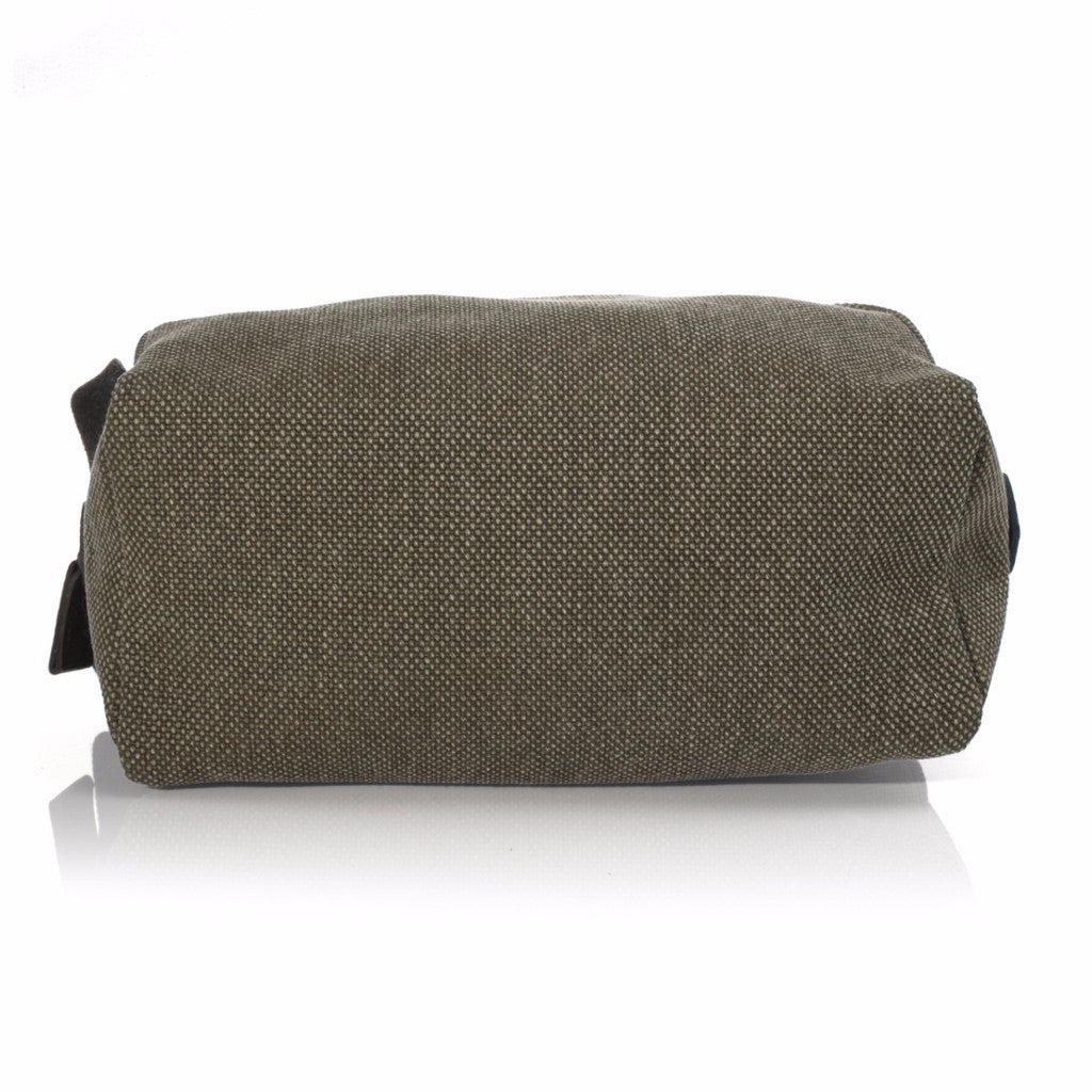 Desert Sand Washed Canvas and Pebble Leather Shaving Bag