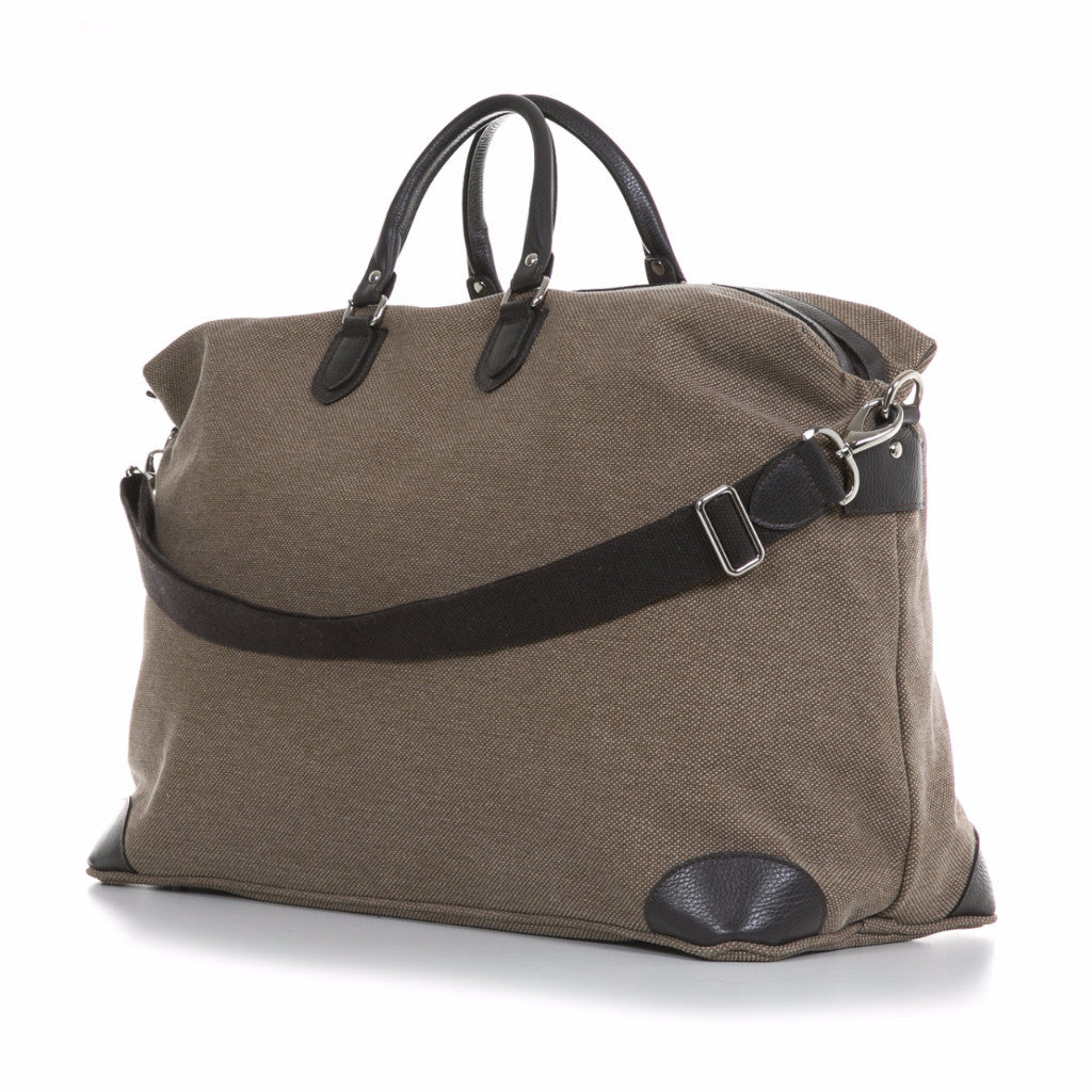 Desert Sand Washed Canvas and Pebble Leather Weekender