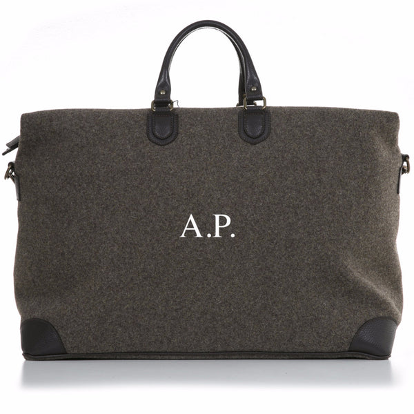 Impala Wool Felt and Pebble Leather Weekender