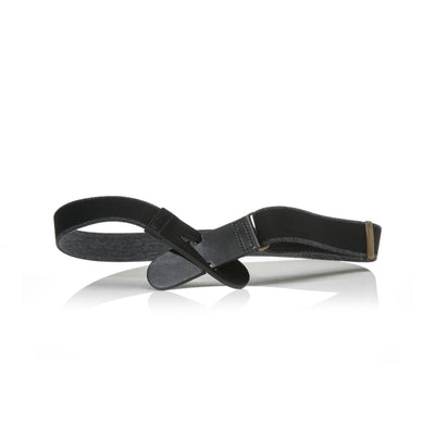 Riga belt - Black Twill with Bordering Gunmetal Stripes