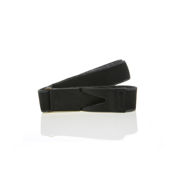 Riga belt - Black Twill with Bordering Gunmetal Stripes