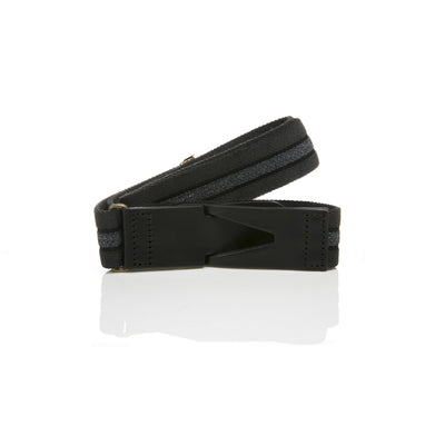 Riga belt - Black with Gunmetal Marl Stripe