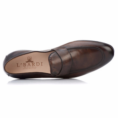 Loafers - 'Penniless' Loafer - Aged Cognac Patina - Rovesciata Construction - La Ginevra Last