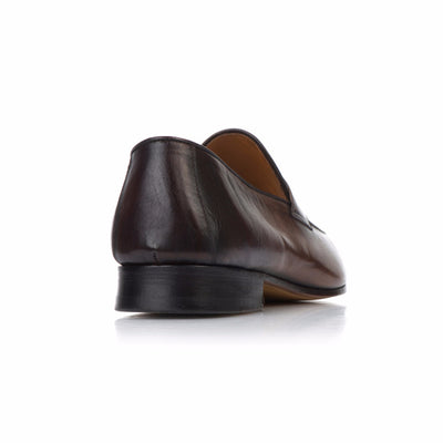 Loafers - 'Penniless' Loafer - Aged Cognac Patina - Rovesciata Construction - La Ginevra Last