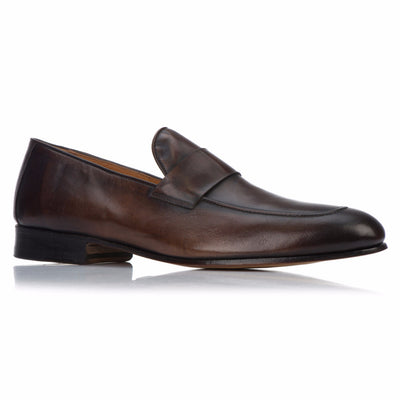 Loafers - 'Penniless' Loafer - Aged Cognac Patina - Rovesciata Construction - La Ginevra Last