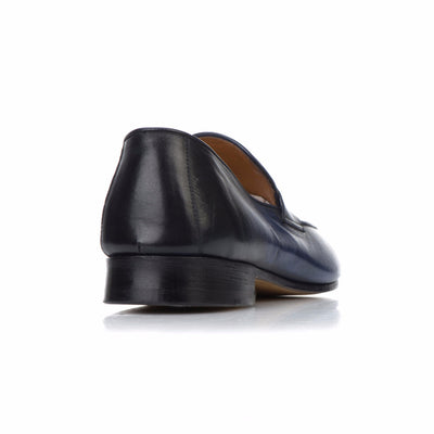 Loafers - 'Penniless' Loafer - Deep Ocean Patina - Rovesciata Construction - La Ginevra Last