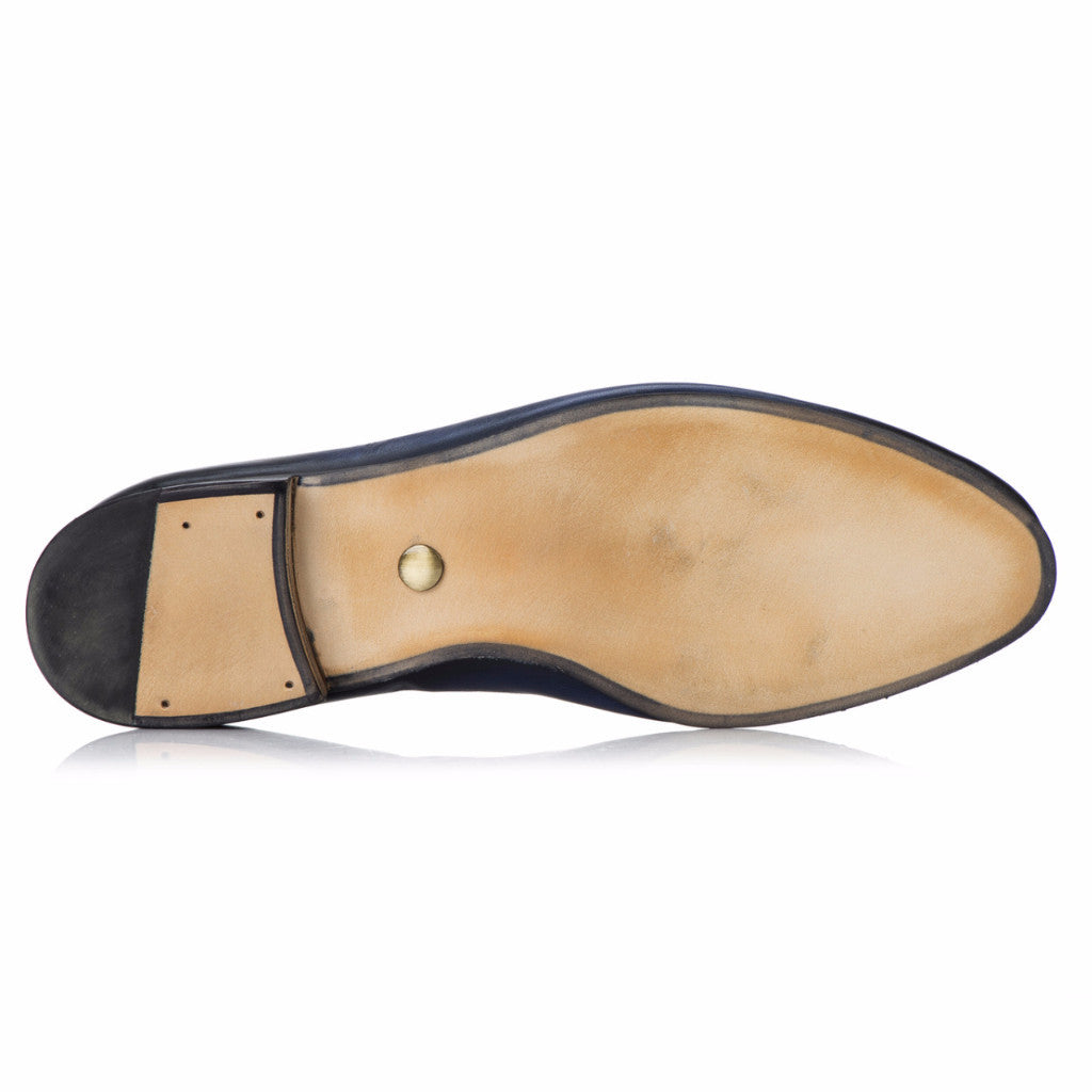 Loafers - 'Penniless' Loafer - Deep Ocean Patina - Rovesciata Construction - La Ginevra Last