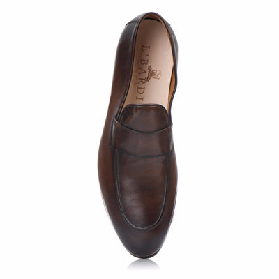 Loafers - 'Penniless' Loafer - Aged Cognac Patina - Rovesciata Construction - La Ginevra Last