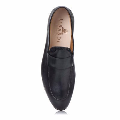 Loafers - 'Penniless' Loafer - Black Carbon Patina - Rovesciata Construction - La Ginevra Last