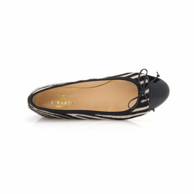 Zebra Print Calf Hair Leather Ballet Flat