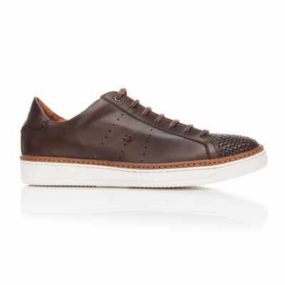Espresso Hand Woven Leather Sneaker