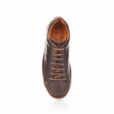 Espresso Hand Woven Leather Sneaker