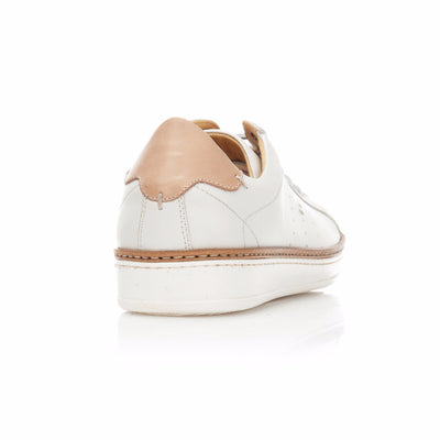 Bianco and Sabbia Hand Woven Leather Sneaker