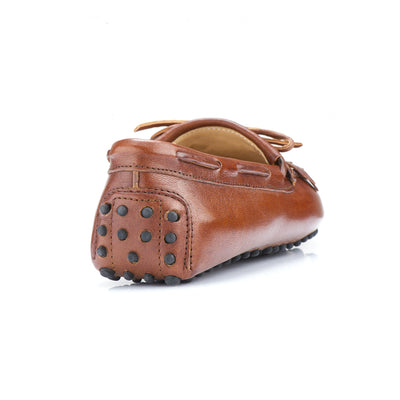 Kiltie Loafer in Chestnut Shrunken Baby Calf Leather