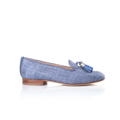 Denim Blue Smoking Slippers